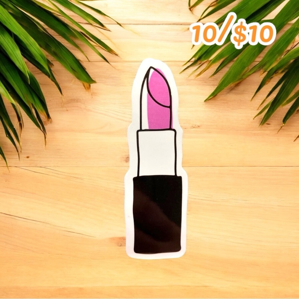 10 / $10 - Pink Lipstick Vinyl Sticker - Makeup / Dress Up